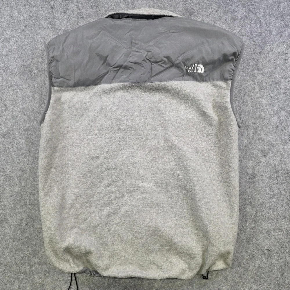 The North Face Denali Vest Mens XL‎ Gray Polartec Fleece Zip Pockets Softshell